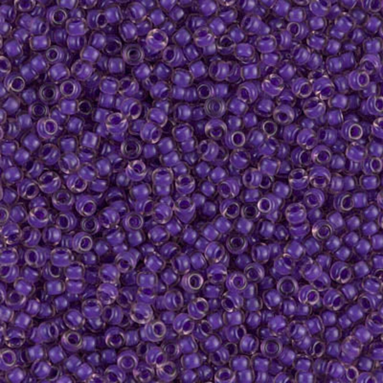 Miyuki 11 Round Seed Bead, 11-1932, Semi-Frosted Dark Lilac Lined Light Amethyst, 13 grams